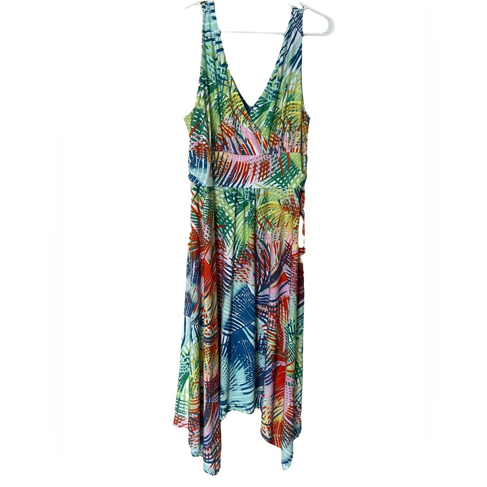 Pappagallo XL multicolored asymmetrical dress.